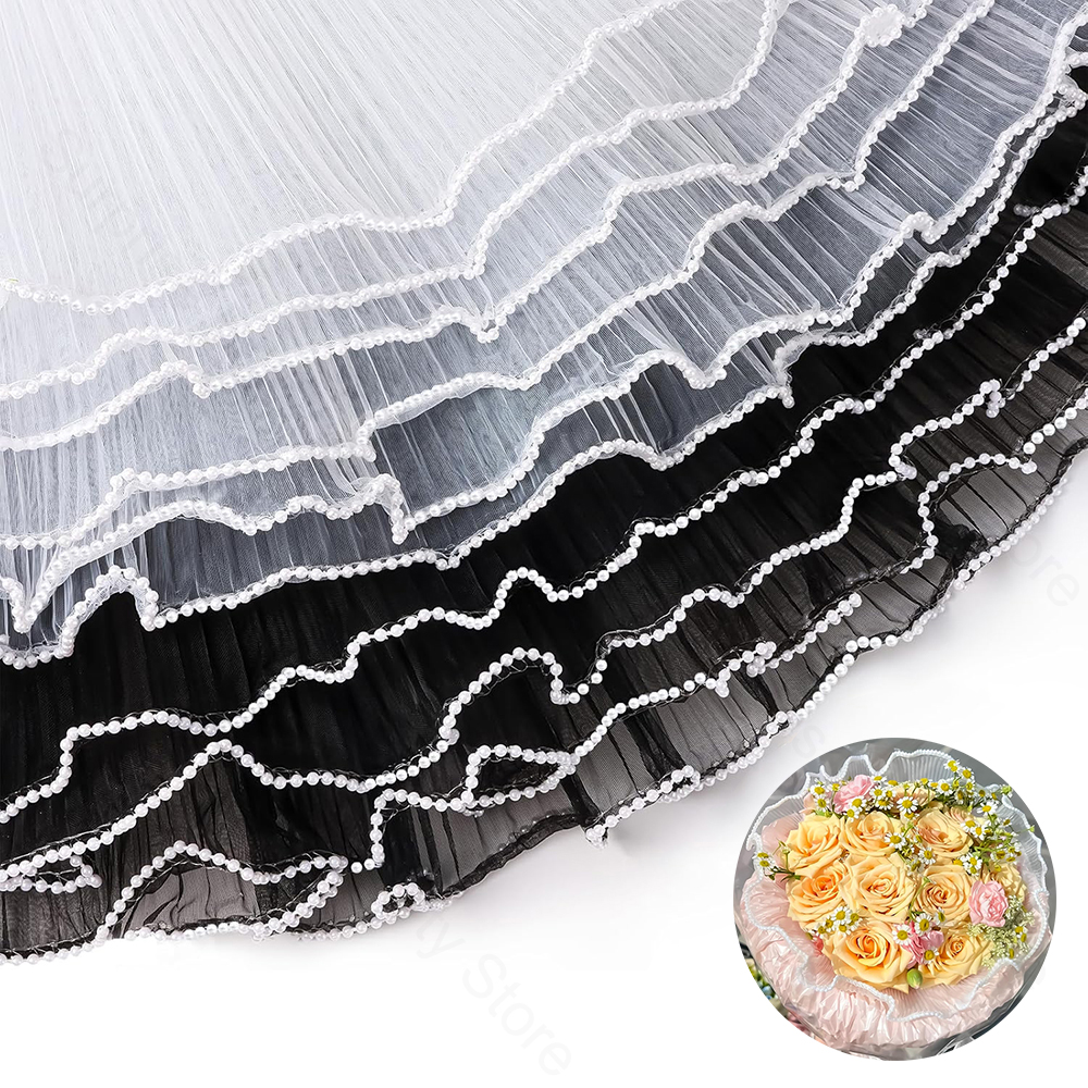 String Of Pearls Plant - 28cm 4Yards White Flower Wrapping Mesh