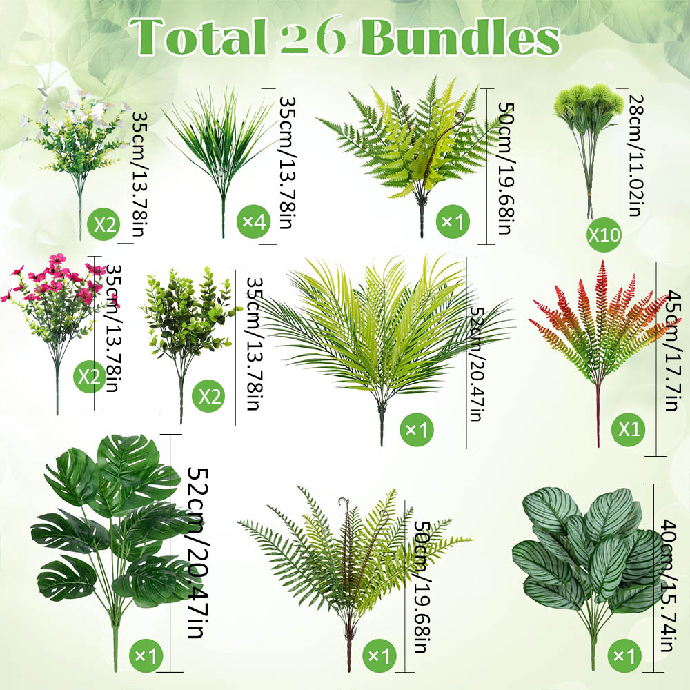 26Pcs Artificial Plants Outdoo - String Of Pearls Plant recension och pris